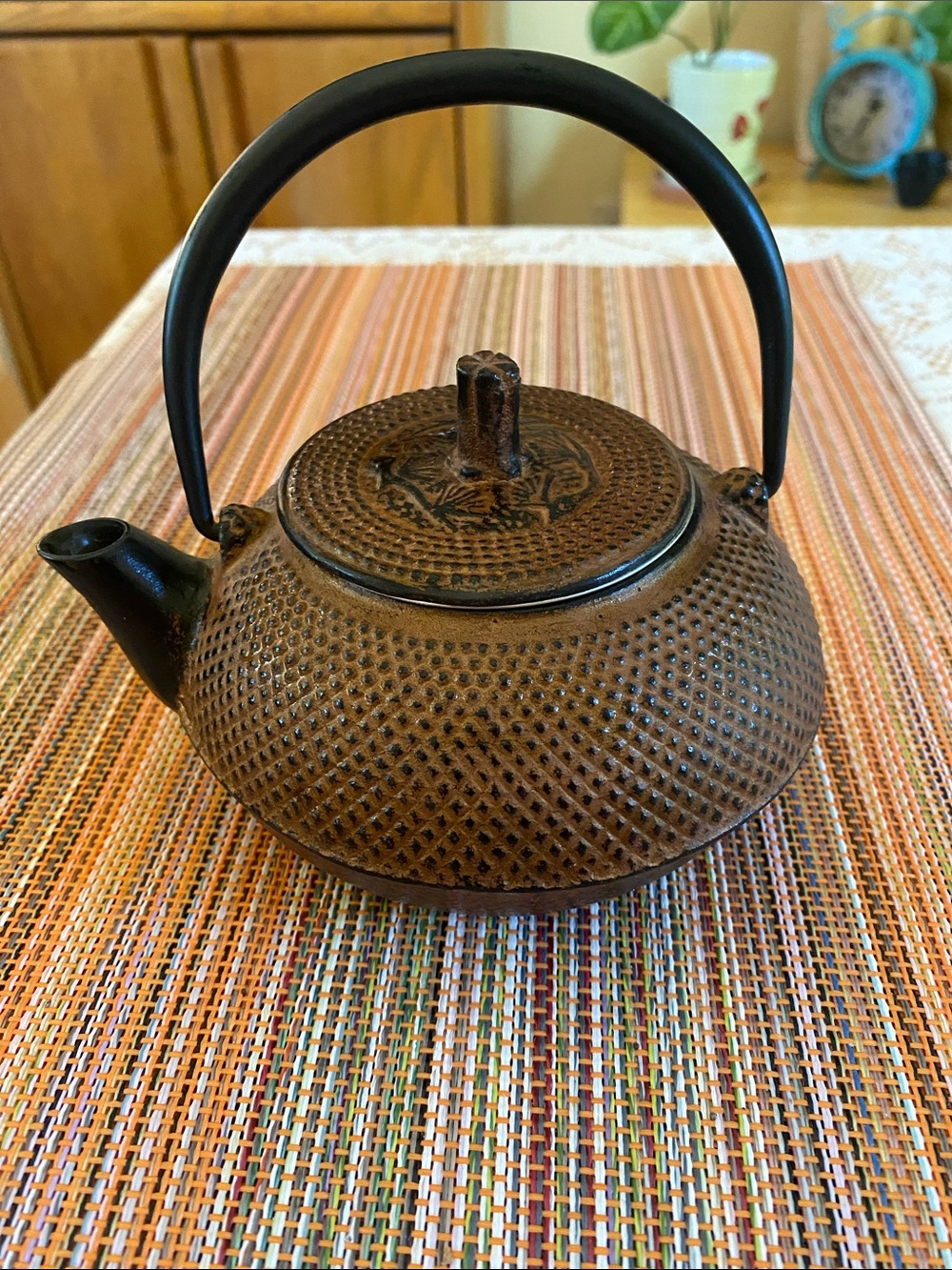 Cast Iron Teapot Brown & Black